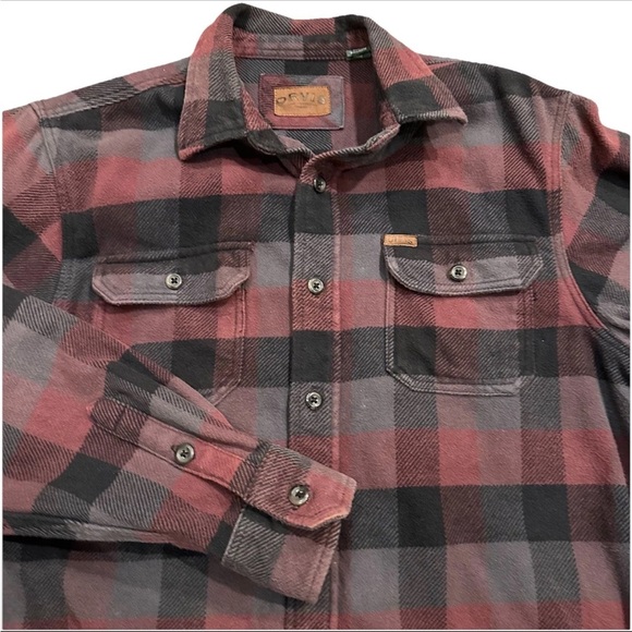 Orvis Big Bear Heavy Weight Plaid Flannel Shirt Jacket Shacket Hand Pockets M - Picture 1 of 12